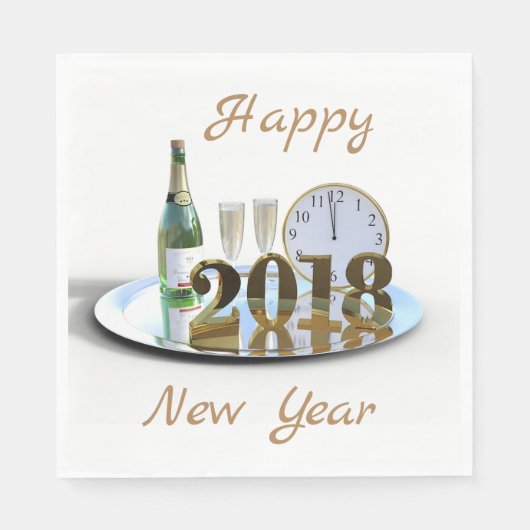 Frohes neues Jahr 2018 Serviette (Vorderseite)