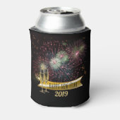 Frohes neues Jahr 2019 Feuerwerk Dosenkühler (Kanne Rückseite)