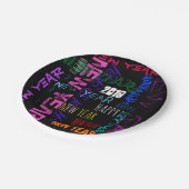 Frohes neues Jahr 2019 Pop-Farbenpapier Pappteller (Schrägansicht)