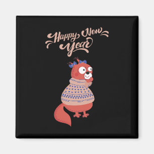 Frohes neues Jahr 2020 Eichhörnchen T-Shirt Weihna Magnet