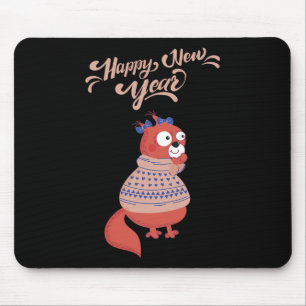Frohes neues Jahr 2020 Eichhörnchen T-Shirt Weihna Mousepad
