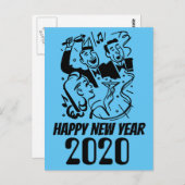 Frohes neues Jahr 2020 Postkarte (Vorne/Hinten)