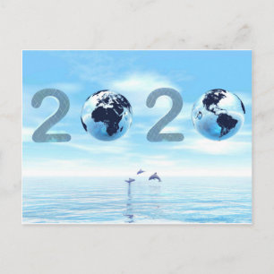Frohes neues Jahr 2020 Postkarte