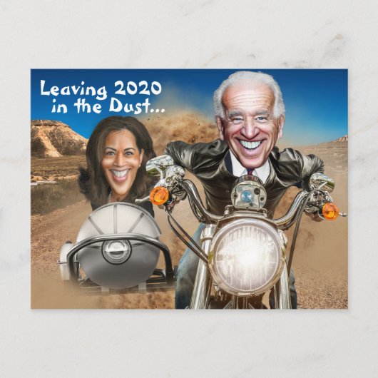 Frohes neues Jahr 2021, Biden & Harris Bikers Postkarte (Vorderseite)