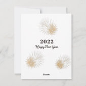 Frohes neues Jahr 2022 Feiertagskarte (Rückseite)