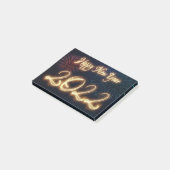 Frohes Neues Jahr 2022 Feuerwerk Post-it Klebezettel (angewinkelt)