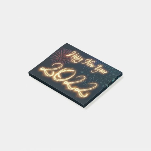 Frohes Neues Jahr 2022 Feuerwerk Post-it Klebezettel (angewinkelt)