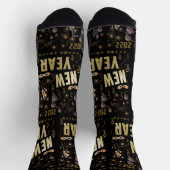 Frohes neues Jahr 2022, Holiday Gold Glitzer Festi Socken (Oben)