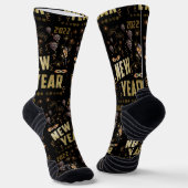 Frohes neues Jahr 2022, Holiday Gold Glitzer Festi Socken (Gewinkelt)