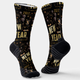 Frohes neues Jahr 2022, Holiday Gold Glitzer Festi Socken