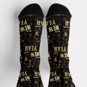 Frohes neues Jahr 2022, Holiday Gold Glitzer Festi Socken (Oben)