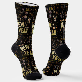 Frohes neues Jahr 2022, Holiday Gold Glitzer Festi Socken
