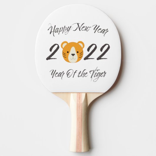 Frohes neues Jahr 2022 Jahr des Tiger Ping Pong Pa Tischtennis Schläger (Vorderseite)