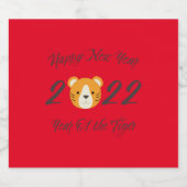 Frohes neues Jahr 2022 Jahr des Tigers Bierflaschenetikett (Einzelnes Label)