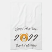 Frohes neues Jahr 2022 Jahr des Tigers Geschirrtuch (Vertikal)
