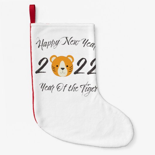 Frohes neues Jahr 2022 Jahr des Tigers Kleiner Weihnachtsstrumpf (Vorderseite)
