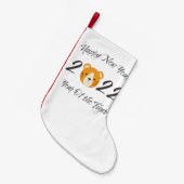 Frohes neues Jahr 2022 Jahr des Tigers Kleiner Weihnachtsstrumpf (Vorderansicht (hängend))