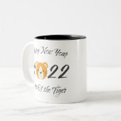 Frohes neues Jahr 2022 Jahr des Tigers Zweifarbige Tasse (Vorderseite Links)