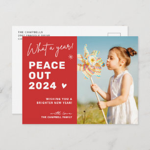 Frohes neues Jahr 2022 - Peace Out Goodbye 2021 Fo Feiertagspostkarte