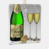 Frohes neues Jahr 2022 Weinflasche Keramikornament (Rechts)