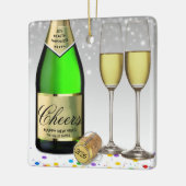 Frohes neues Jahr 2022 Weinflasche Keramikornament (Links)