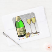 Frohes neues Jahr 2022 Weinflasche Quadratischer Aufkleber (Umschlag)