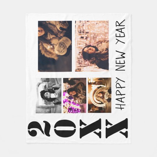 Frohes neues Jahr 2023 5 FotoCollage Fleecedecke (Vorderseite)