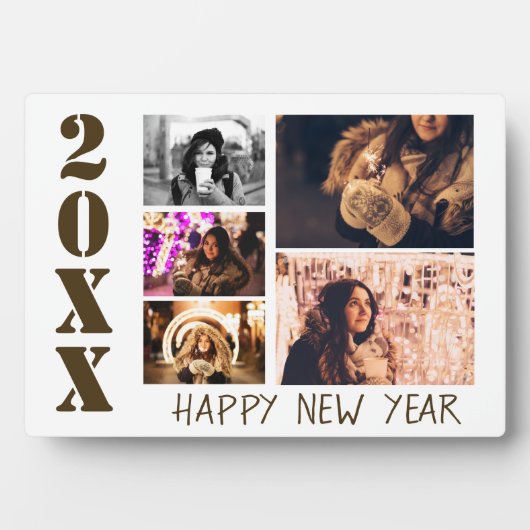 Frohes neues Jahr 2023 5 FotoCollage Fotoplatte (Vorderseite)