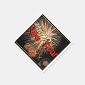 Frohes neues Jahr 2023 Feuerwerke in rotem Papier  Serviette (Ecke)