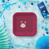 Frohes neues Jahr 2023 Jahr des Kaninchens Pappteller (Party)