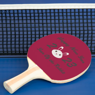 Frohes neues Jahr 2023 Jahr des Kaninchens Tischtennis Schläger