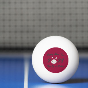 Frohes neues Jahr 2023 Jahr des Kaninchens Tischtennisball