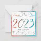 Frohes neues Jahr 2023 mit Calender Mitteilungskarte (Vorderseite)