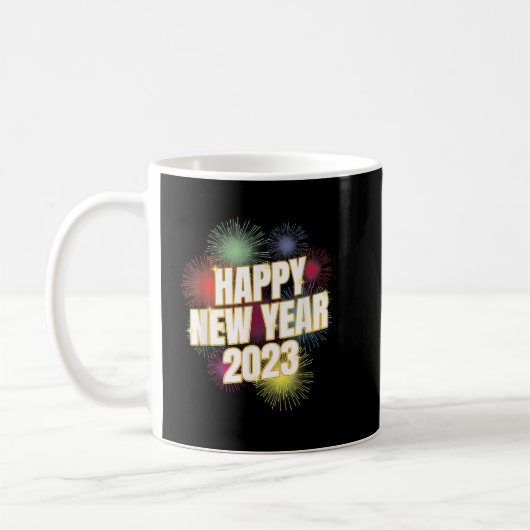 Frohes neues Jahr 2023 Neujahrs-Party-Countdown Kaffeetasse (Links)