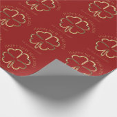 Frohes neues Jahr 2023 oder Ihr Text Vierblättrige Geschenkpapier (Ecke)