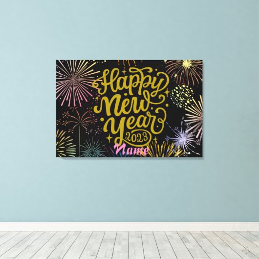 Frohes neues Jahr 2023 Thunder_Cove Leinwanddruck (Insitu (Holzboden))