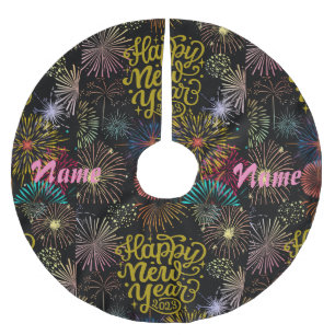 Frohes neues Jahr 2023 Thunder_Cove Polyester Weihnachtsbaumdecke