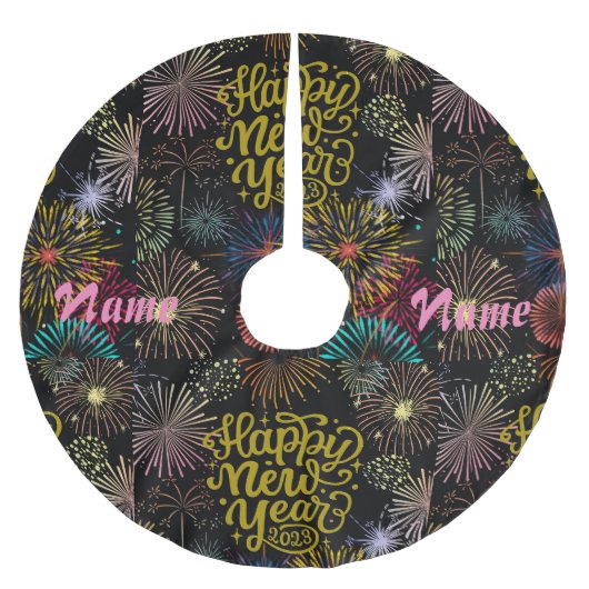 Frohes neues Jahr 2023 Thunder_Cove Polyester Weihnachtsbaumdecke (Vorderseite)