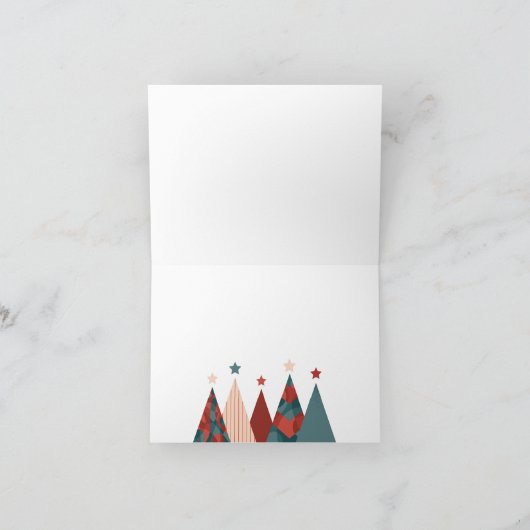 Frohes neues Jahr 2023 Weihnachtsbäume Dankeskarte (Innenseite)