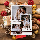 Frohes neues Jahr 2024 | 4 Foto Ferienkarte Einladung