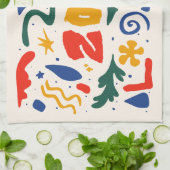 Frohes neues Jahr 2024 Abstrakt Geschirrtuch (Gefaltet)