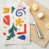 Frohes neues Jahr 2024 Abstrakt Geschirrtuch (Viertel Falte)