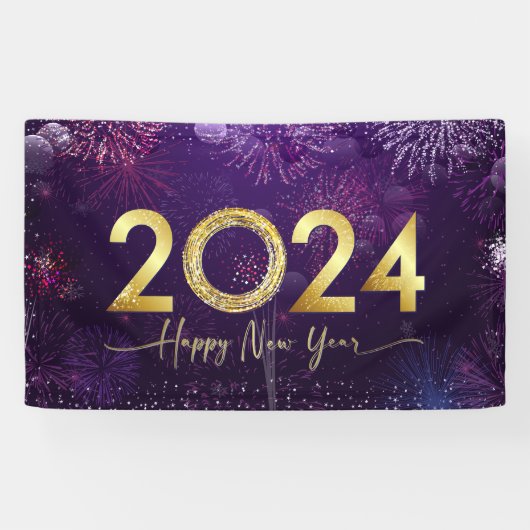 Frohes neues Jahr 2024 Banner (Horizontal)