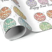 Frohes neues Jahr 2024 Disco Ball Neues Jahr Geschenkpapier (Rolleneckpunkt)