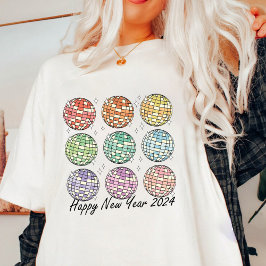 Frohes neues Jahr 2024 Disco Ball Neues Jahr T-Shirt