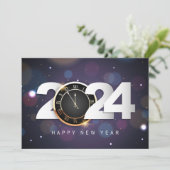 Frohes neues Jahr 2024 Einladung (Stehend Vorderseite)