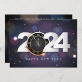 Frohes neues Jahr 2024 Einladung (Vorne/Hinten)
