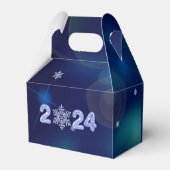 Frohes neues Jahr 2024 Eisnummern & Schneeflocke Geschenkschachtel (Rückseite)