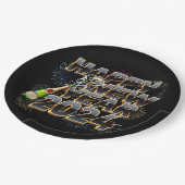 Frohes neues Jahr 2024 Elegantes Silvesterfest-Par Pappteller (Schrägansicht)