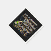 Frohes neues Jahr 2024 Elegantes Silvesterfest-Par Serviette (Ecke)